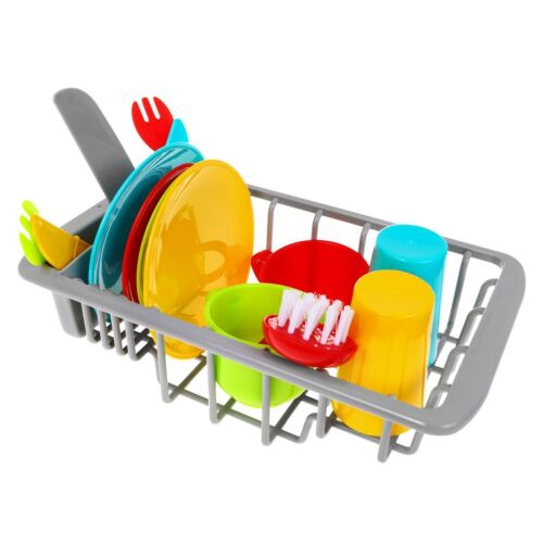 Chiuvetă de spălat vase pentru copii 3+ robinet de apă+uscător+ustensile tacâmuri 145251873