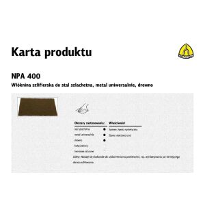K.FOAIE NEȚESUTĂ NPA400 152x229mm GROSITĂ 145251890 - Accesorii pentru unelte