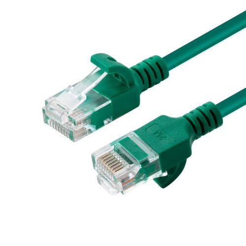 MicroConnect U/UTP CAT6A Slim 7.5M Zöld árnyékolatlan hálózati kábel, LSZH 4x2xAWG 28 CU, OD: 3,6 mm 145251929