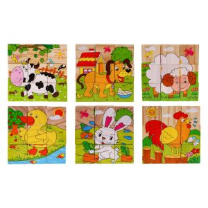 Klocki Drewniane Dla Najmłodszych Edycja Farma 145252245 - Puzzle Baba