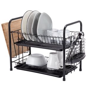 EDÉNYLEERESZTŐ SZÁRÍTÓ KÉTSZINTES E-8154 FEKETE