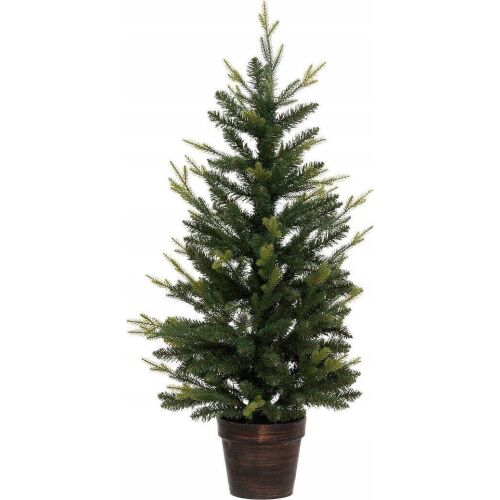 Fééric fények és karácsonyi mesterséges karácsonyfa cserépben, 100 cm