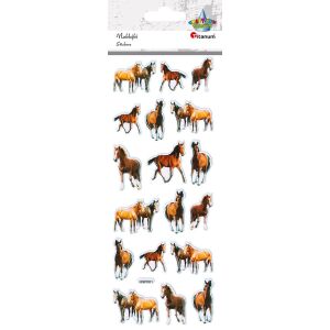 18 db-os matrica/matrica készlet, titán, matricák, lovak, többszínű