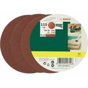 Bosch Zestaw arkuszy ściernych Exzent, ziarnistość: 80 - 240, śr. 115 mm, 25 szt. - 2607019496 145253116 - Papier ścierny