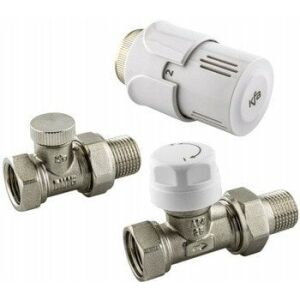 KFA termosztatikus radiátor készlet, egyenes, fehér 757-040-07-BL