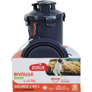 ZOLUX Kutyás bidon 2in1 BIVOUAK 2x350 ml kék 145253305 - Macskatartás