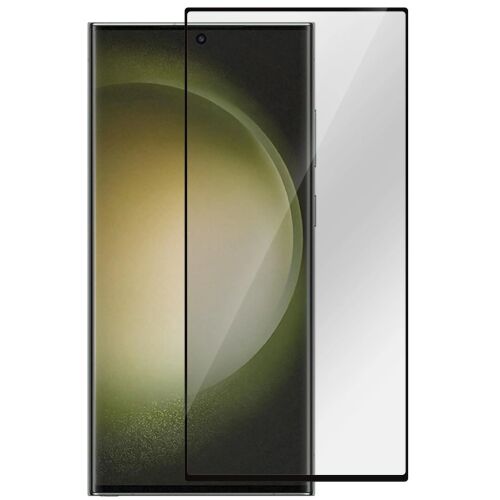 eStuff Samsung Galaxy S23 Ultra fekete ívelt szél, peremragasztó Titan Shield. Edzett üveg Képernyővédő 145253433