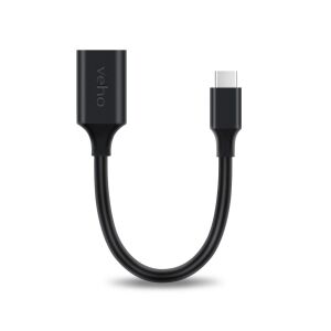 Veho VCL-220-USBCA USB kábel USB 3.2 Gen 1 (3.1 Gen 1) 0,15 m USB C USB A Fekete 145253500 - Kábel