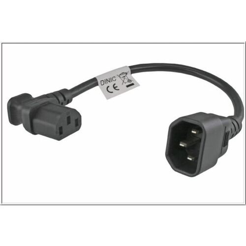 MicroConnect Tápegység C13 C14 szögletes 0,3m IEC 320 C13 - IEC320 C14 15 Amper és 250 V, Fekete 145254098