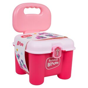 Puha építőkocka készlet + rózsaszín tároló szék 145254978 - Kreatív & Építő játék