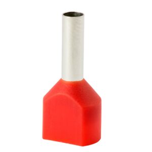 Szigetelt hüvelyvég HI 2x4,0/12-pi piros (100 db) Al/Cu 145255460 - Kábel érvéghüvely