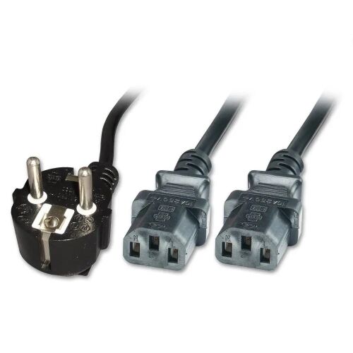 MicroConnect Y-kábel 2 x C13 csatlakozóval, 3m tápkábel - Tápkábel