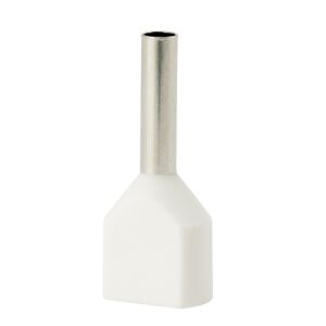 Szigetelt hüvelyvég HI 2x1,0/10-f fehér (100 db) Al/Cu 145256036 - Kábel érvéghüvely