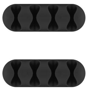 MicroConnect Kábelrendezés 4 aljzat 2 db. Fekete, 3M ragasztó. Rendezze a kábeleket az irodában vagy otthon 145256050 - Kábel