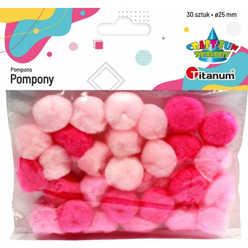 Akril pomponok 25mm rózsaszín 30db 145256192