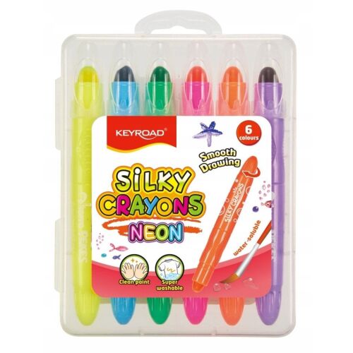 KEYROAD Neon zselatin kréták, 6 db, neon színkeverék