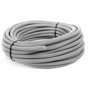 Rura karbowana elektroinstalacyjna RKGL 20/14,5mm giętka samogasnąca peszel z pilotem 320N PVC szara 50m PAWBOL 145256712 - Rurka krtaniowa