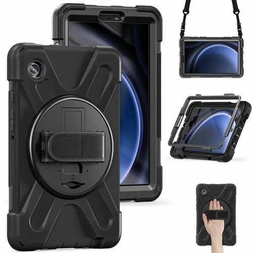 eSTUFF ES683612-BULK fekete tablet tok kézpánttal és vállpánttal - Tablet tok