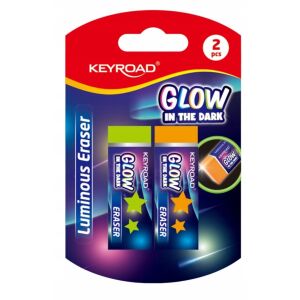 KEYROAD Luminous radírgumi, fluoreszkáló, 2 db, blister, színkeverék 145259519 - Radír
