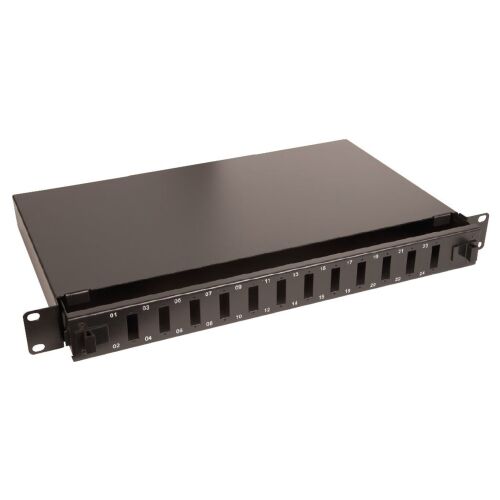 Lanview 19" 1U 12 portos optikai patchpanel SC duplex/LC duplex csatlakozókhoz