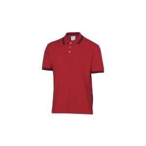 Polo póló, rövid ujjú, gombos nyakkivágás, 100% pamut, 210 g/m2, piros szín, M méret CORP AGRAROTM