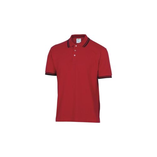 Polo póló, rövid ujjú, gombos nyakkivágás, 100% pamut, 210 g/m2, piros szín, M méret CORP AGRAROTM 145260598