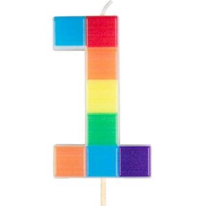 Szám gyertya építőkocka 1-es