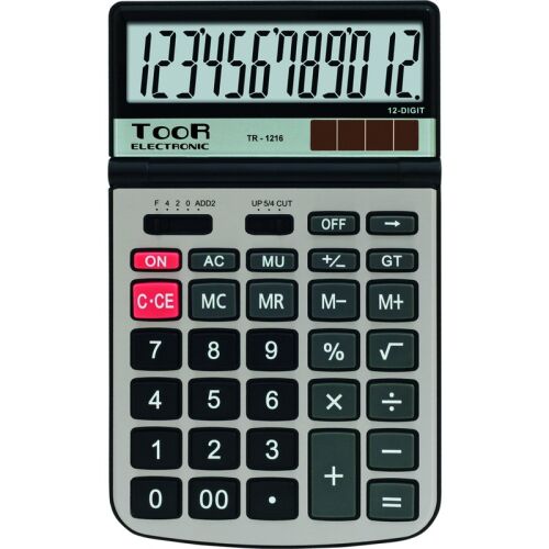 TOOR TR-1216 12-jegyű elektronikus számológép irodai, iskolai és otthoni használatra - Számológép