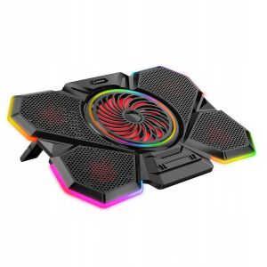 Rampage Hűtőtálca laptop alá 9-17'' COOLFLOW RGB állítható fekete
