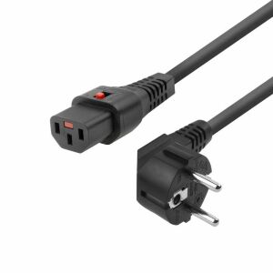 MicroConnect Tápkábel Schuko CEE 7/7 férfi (ferde) - C13 IEC Lock fekete 1m, EL249S Tápkábel Schuko CEE 7/7 férfi (ferde) - C13 IEC Lock fekete 1m, 145263337 - Kábel