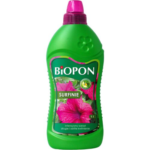 Biopon Surfinia Folyékony Műtrágya 1L a vibráló növekedésért és bőséges virágzásért - Növénytáp és tápoldat