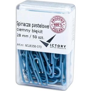 Victory Office Product SPINACZE BIUROWE VICTORY OFFICE 28MM 50 SZT. OKRĄGŁE PASTELOWE CIEMNONIEBIESKIE POJEMNIK PLASTIKOWY 145263949 - Gemkapocs