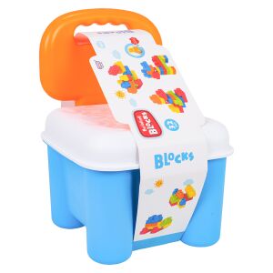 Puha építőkocka készlet + tároló szék kék 145263967 - Kreatív & Építő játék