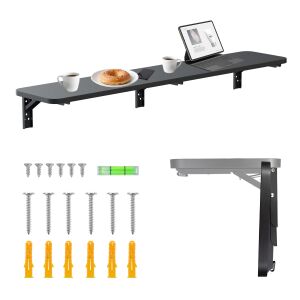 Összecsukható polc / asztallap Maclean, fekete, 100x20cm, max. 50kg, MC-129 B