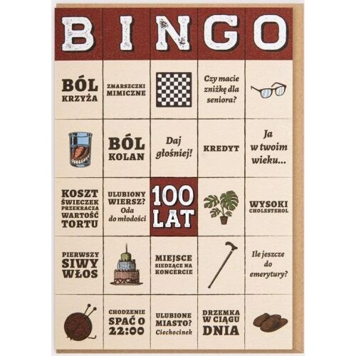 Nadwyraz.com Karnet Urodziny - Bingo 100 lat! 145264362