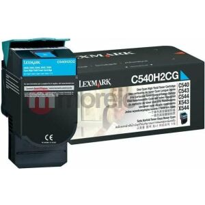 LEXMARK C540H2CG Lexmark cián toner 2000 old. C540 / C543/ C544/ C546/ X543 / X544/ X546 / X5 145264527 - Nyomtató & Szkenner