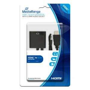 Konwerter HDMI-VGA MediaRange MRCS167 with 3.5mm audio socket czarny 145264655 - Konwerter HDMI