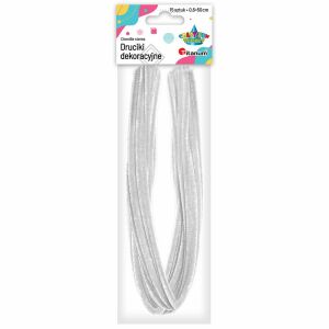 15 db-os díszszálas készlet, Titán, 0,6x50 cm, Ezüst