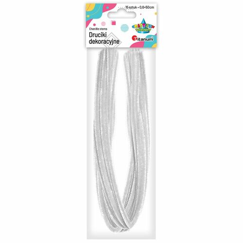 15 db-os díszszálas készlet, Titán, 0,6x50 cm, Ezüst