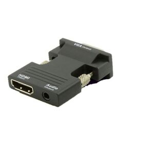 Adapter AV MicroConnect HDMI - D-Sub (VGA) + Jack 3.5mm czarny (HDMIVGAAUDIOB) 145265290 - Konwerter HDMI