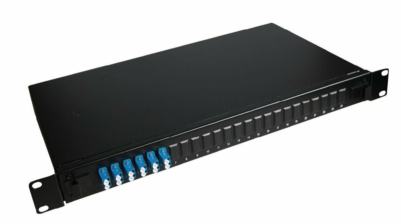 Patchpanel światłowodowy Lanview 19" 1U z 6 złączami jednomodowymi LC duplex