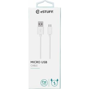 eStuff kabel microUSB 1m biały microUSB M - USB A M 145265410 - Kabel USB