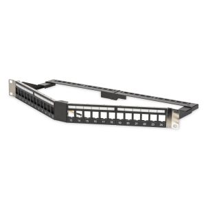 Panou de conexiuni DIGITUS 1HE 24-Port Modular cu 3 unghiuri închis 145265541 - Panouri de corecție