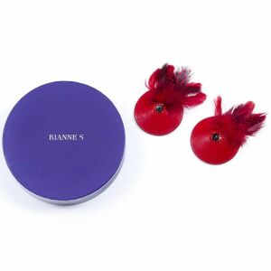 Rianne S Pasties Birds Red - nakładki dekoracyjne z piórami i kryształkami 145265633 - Îmbrăcăminte pentru femei