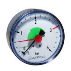 Afriso Fűtésmérő RF 63 AX Ø=63mm 0-4bar 1/2" Oszt. 2,5 - 63537