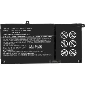 CoreParts Laptop Akku für Dell 38.81 Wh Lithium-Polymer 11.25V 3450mAh für DELL Inspiron 13 5301, Inspiron 14 5406 2 in 1, Latitude 15 3510