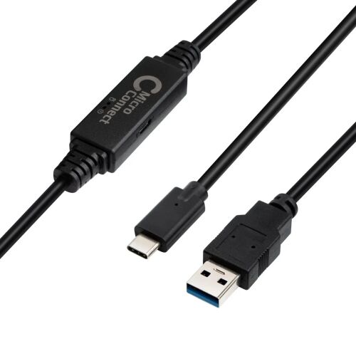 Microconnect USB3.1CA5AMP USB kábel 5 m USB 3.2 Gen 1 (3.1 Gen 1) USB C USB A Fekete 145266182