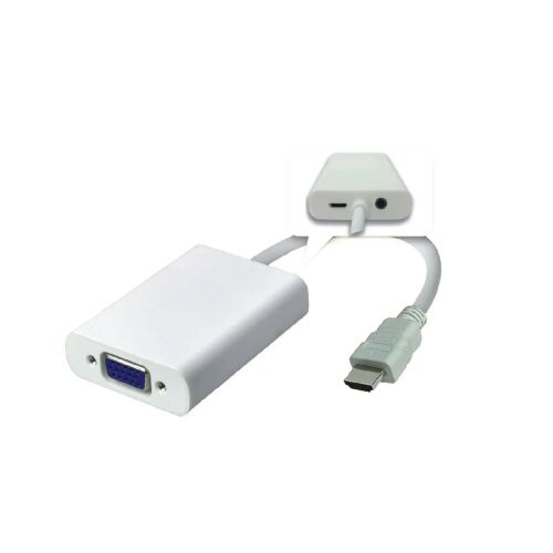 MicroConnect Adapter HDMI - VGA M/F, biały Support Audio, 1920* 1080p @60Hz z Micro USB dla dodatkowego zasilania 145266269