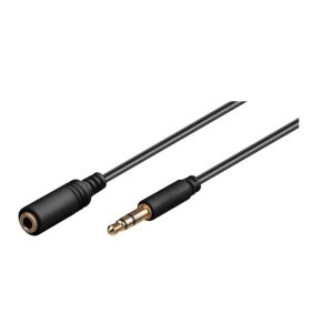 MicroConnect fejhallgató és AUX kábel, 5m fejhallgató és audio AUX Ext. kábel 3,5 mm Minijack hím-női 145266440 - Kábel