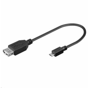 MicroConnect USB A - B Micro F-M 0,20 m USBABMICRO2, 0,2 m, USB A, micro-USB B, USB 2.0, férfi/női, fekete 145266522 - USB kábel